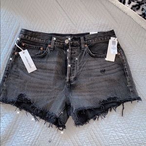 BRAND NEW Aritzia Black Denim Ex Boyfriend Shorts